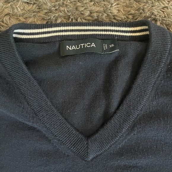 Nautica V neck Navy pullover sweater XXL - Picture 3 of 6